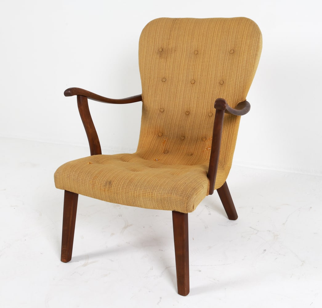 PHILIP ARCTANDER STYLE BEECH LOUNGE CHAIR C.1960'S (1 of 14)