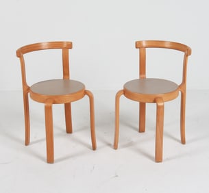 PAIR OF MAGNUS OLESEN BEECH CHAIRS C. 1970'S