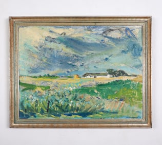 HENRIK BLOCH (DENMARK 20TH C.) O/C LANDSCAPE