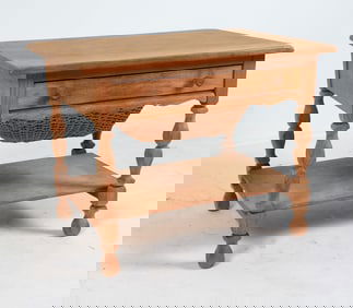KJAERNULF STYLE DANISH OAK SEWING TABLE C. 1970'S