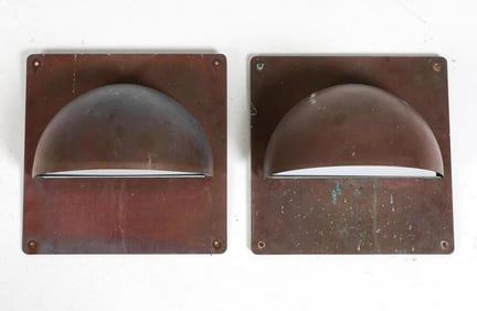 PAIR OF DANISH PATINATED COPPER SCONCES C. 1960'S