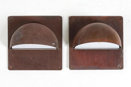 PAIR OF DANISH PATINATED COPPER SCONCES C. 1960'S