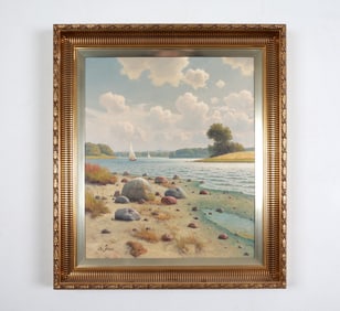 SVEND DREWS (DENMARK 1919-2003) O/C SHORELINE