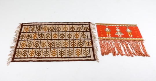 PAIR OF POLISH WOOL WALL TAPESTRIES C. 1960'S