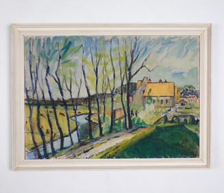 MID-CENTURY DANISH LANDSCAPE O/C PAINTING