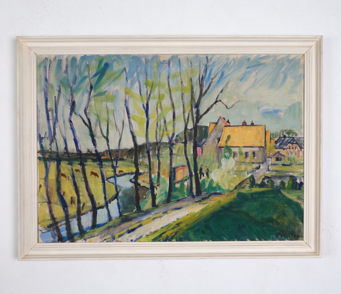 MID-CENTURY DANISH LANDSCAPE O/C PAINTING (1 of 8)