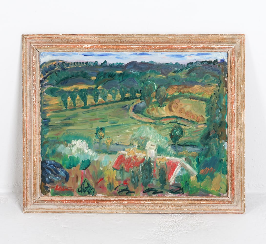 DANISH IMPRESSIONIST 20TH C. O/C LANDSCAPE (1 of 9)