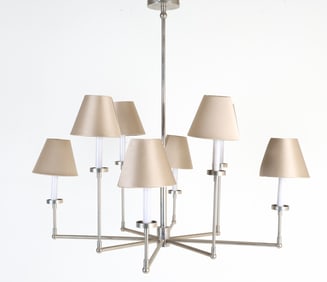 TOMMI PARZINGER STYLE NICKEL CHANDELIER