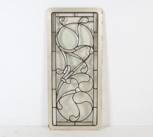 ART NOUVEAU LEADED GLASS WINDOW EARLY 20TH C.