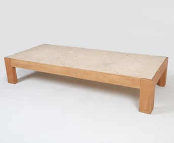 CUSTOM MICHAEL TAYLOR STONE COFFEE TABLE