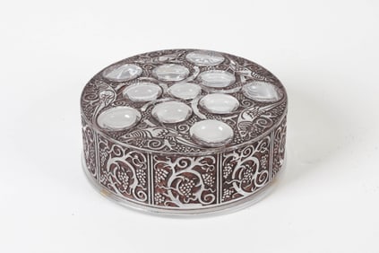 LALIQUE CRYSTAL 'ROGER' DRESSER JAR