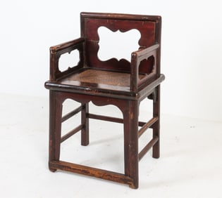 CHINESE DIMINUTIVE MAHOGANY ARMCHAIR