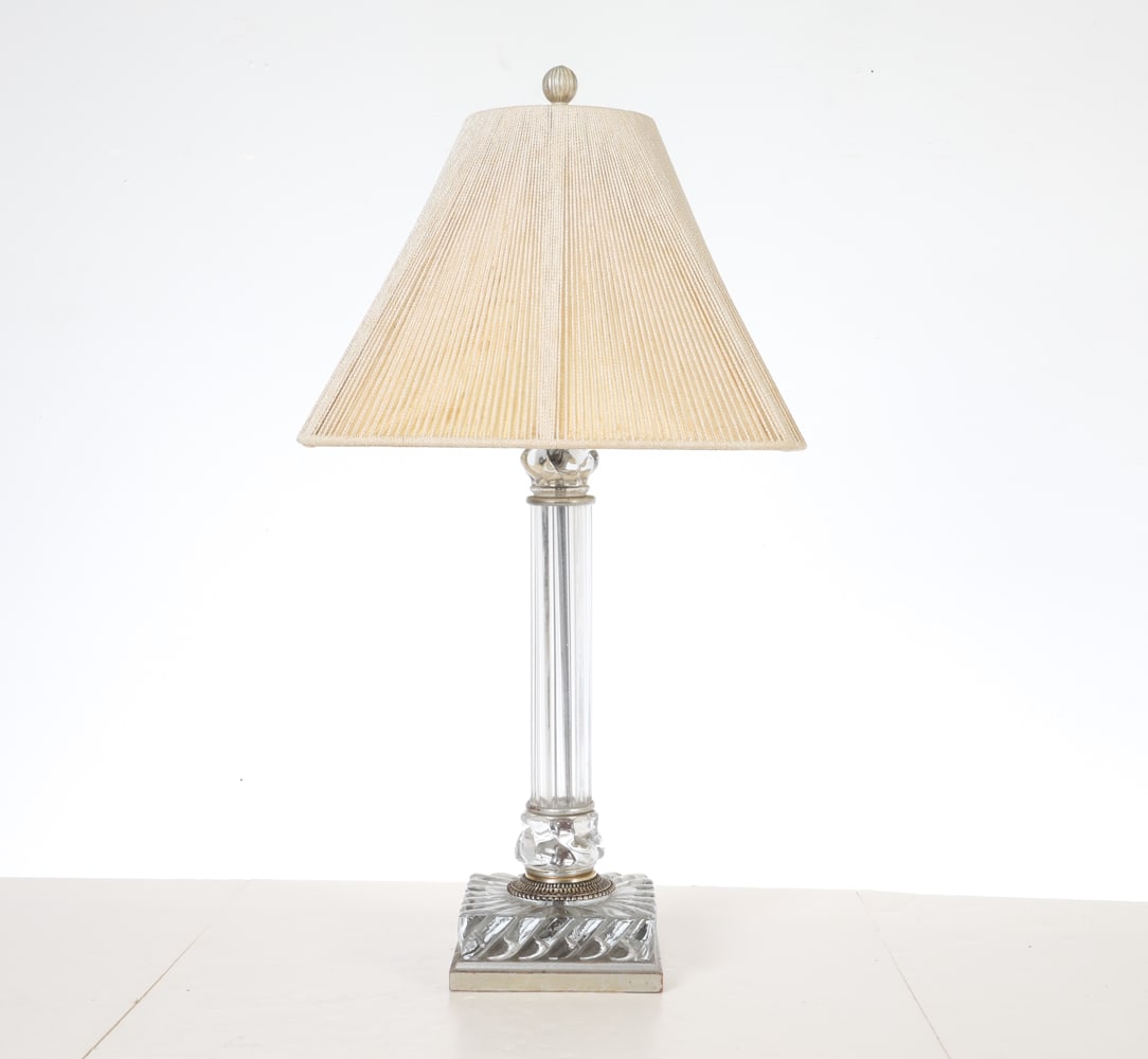 VINTAGE BACCARAT STYLE CRYSTAL GLASS TABLE LAMP (1 of 8)
