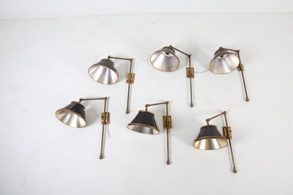 ARTICULATED BRASS LIBRARY SCONCES