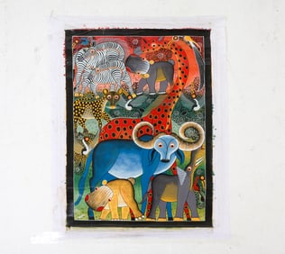 A. J. MILANZI (20TH C) ANIMAL PAINTING O/C