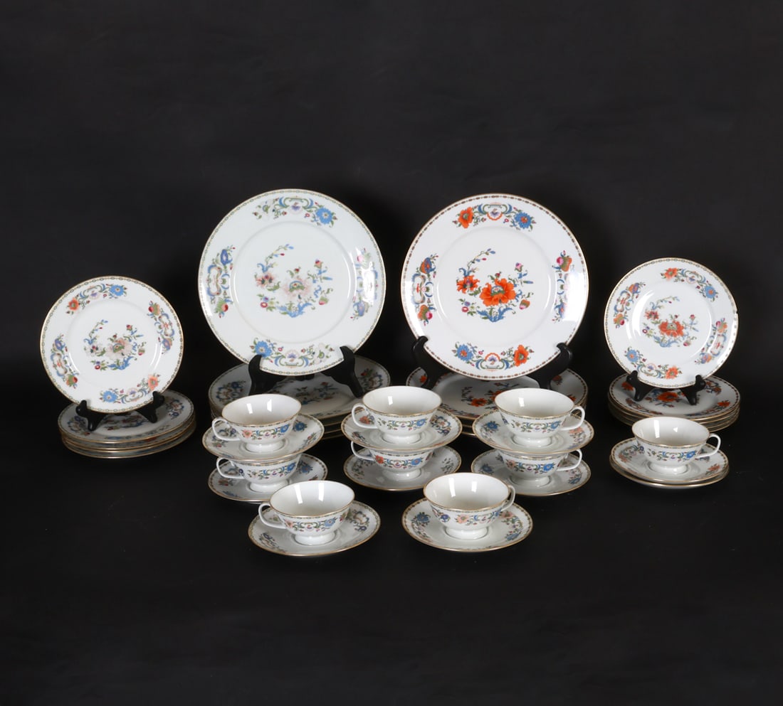 GROUPING OF LIMOGES PORCELAIN: Labeled underneath. Dimensions:(largest plate) H 1" x Dia. 10.5" Condition: Light wear consistent with gentle use.