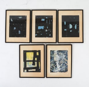 ABSTRACT ACRYLIC PAINTING GROUPING