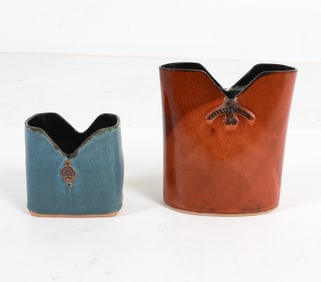 (2) STUDIO CERAMIC VASES