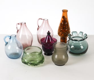 HAND BLOWN ART GLASS GROUPING