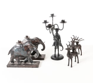 DECORATIVE METAL CANDLE HOLDER GROUPING
