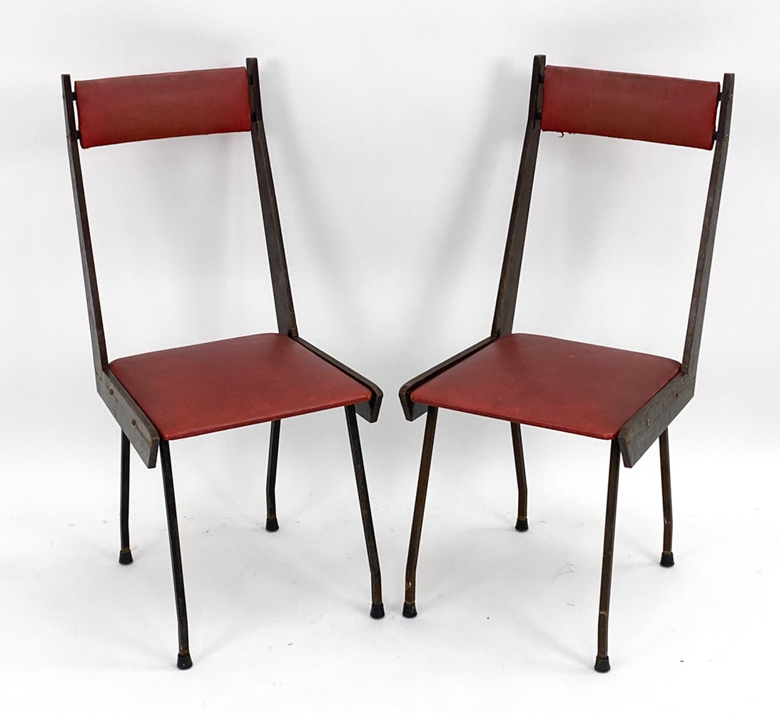 PAIR BOOMERANG CHAIRS IN THE STYLE OF CARLO RATTI (1 of 14)