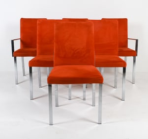 (6) DIA CHROME FLAT BAR DINING CHAIRS