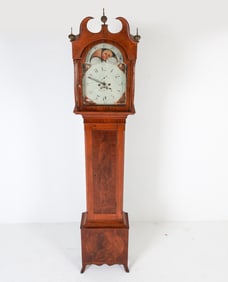 ANTIQUE WALNUT TALL CASE CLOCK