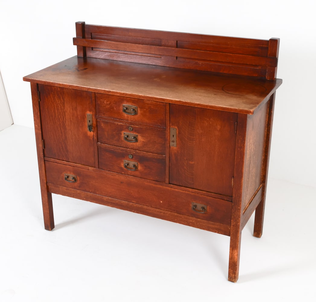 ARTS AND CRAFTS MISSION OAK SERVER CABINET (1 of 18)