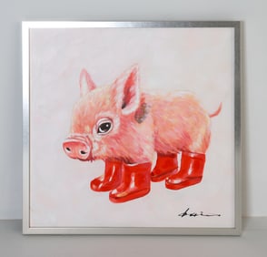 PIG IN BOOTS O/C PAINTING