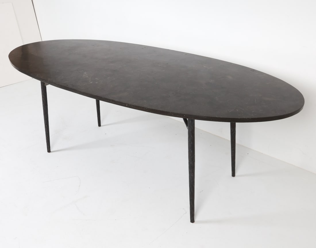 CONTEMPORARY STONE & IRON DINING TABLE (1 of 13)
