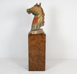 PAUL MEYER HORSE SCULPTURE W/ PEDESTAL