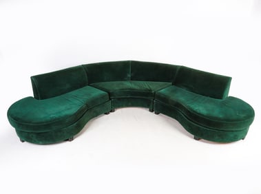 VINTAGE 3 PIECE MODULAR CURVED SOFA