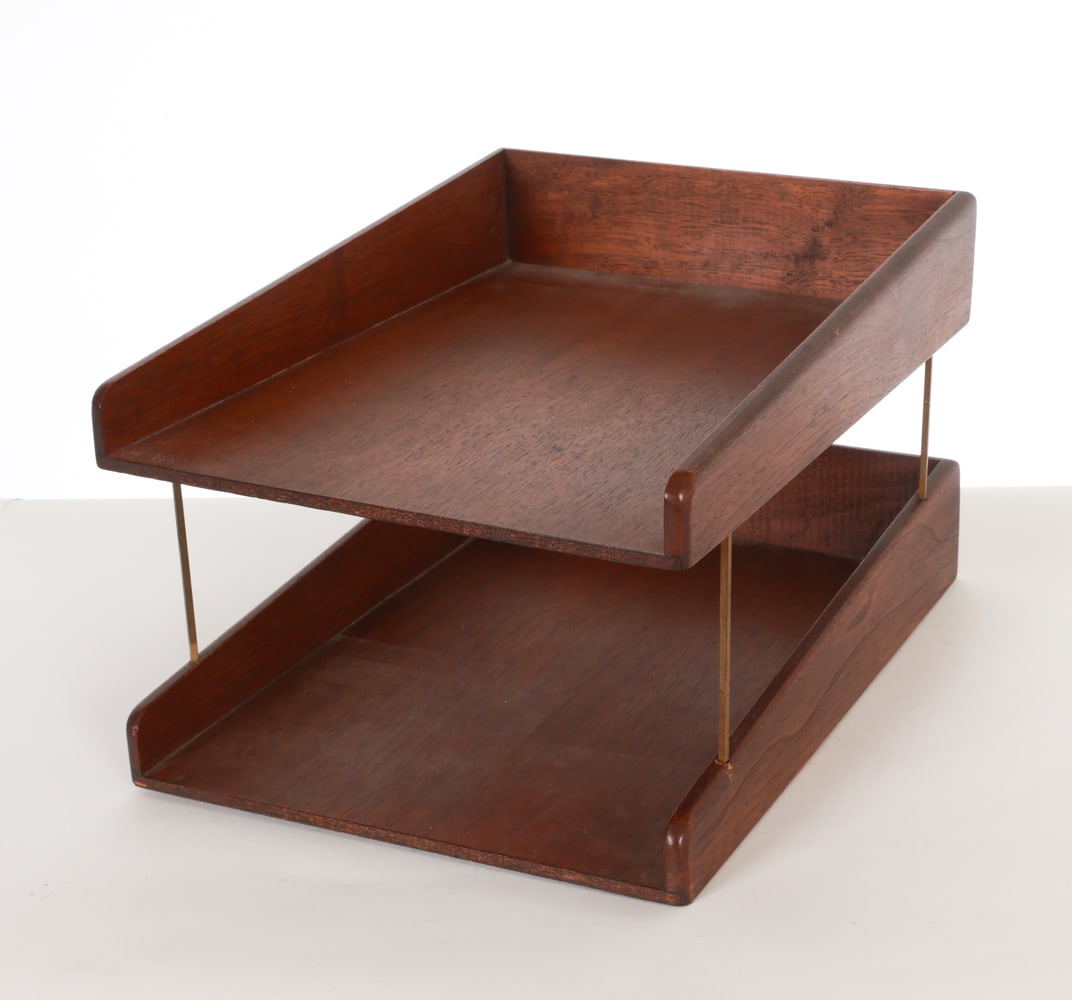MID-CENTURY DANISH TEAK DESK TRAY ORGANIZER (1 of 11)