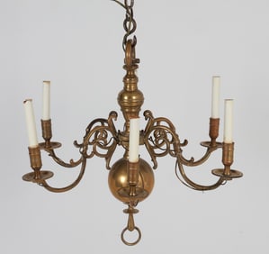 ANTIQUE DUTCH BRASS CHANDELIER