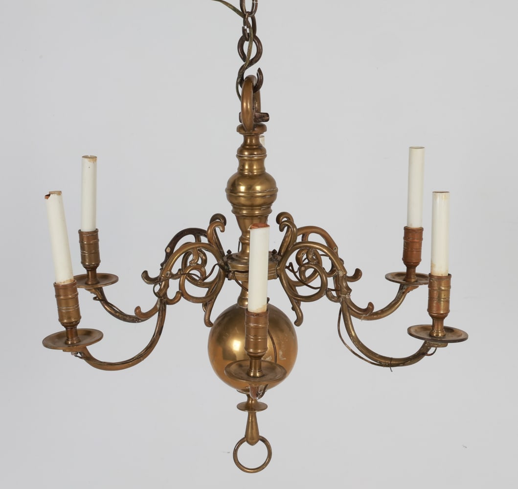 ANTIQUE DUTCH BRASS CHANDELIER (1 of 12)