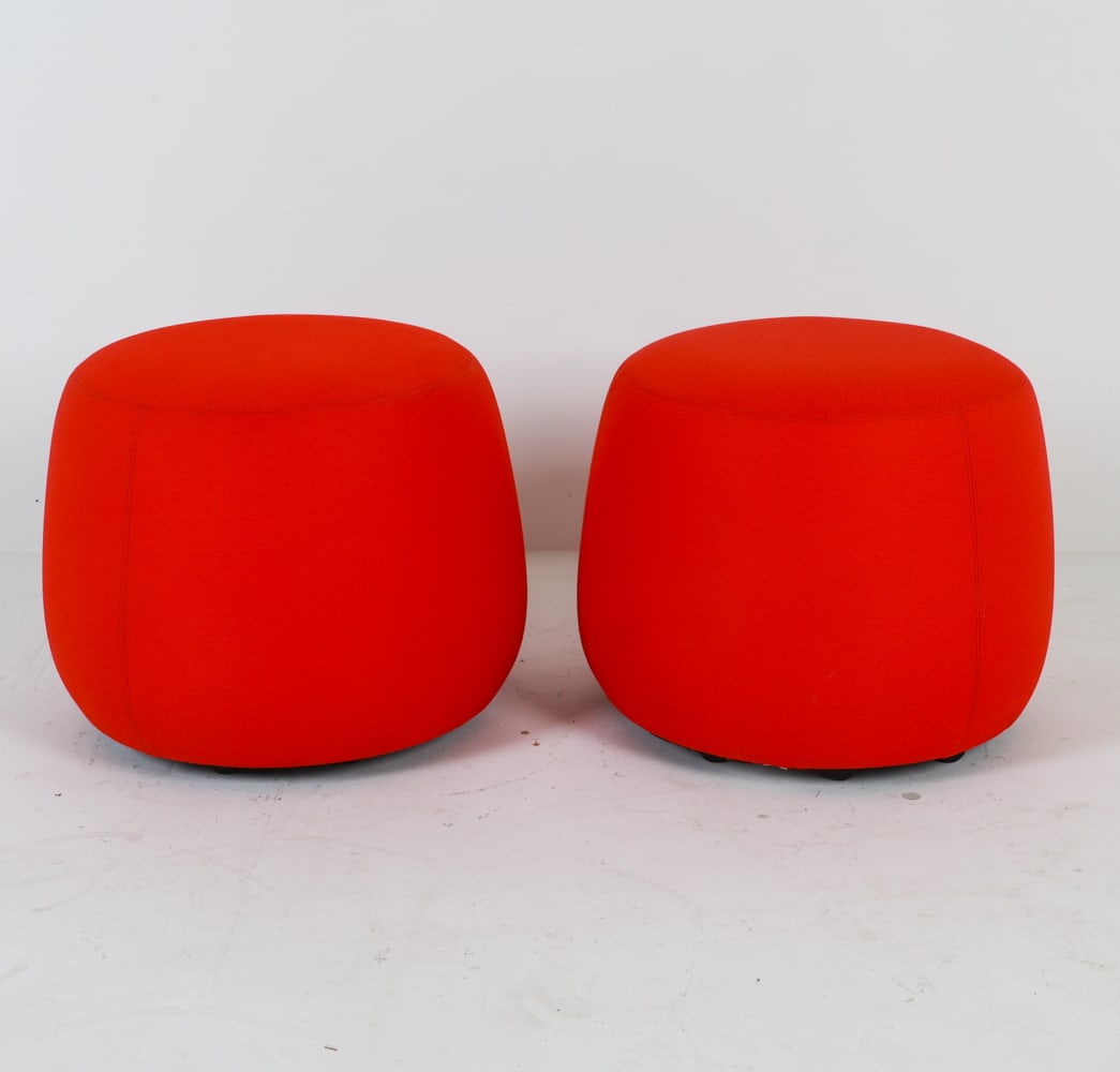 PAIR OF BERNHARDT POOF OTTOMAN STOOLS (1 of 10)