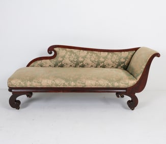 ANTIQUE MAHOGANY CHAISE LOUNGE DAYBED