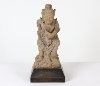 BALINESE CARVED STONE DEITY SCULPTURE