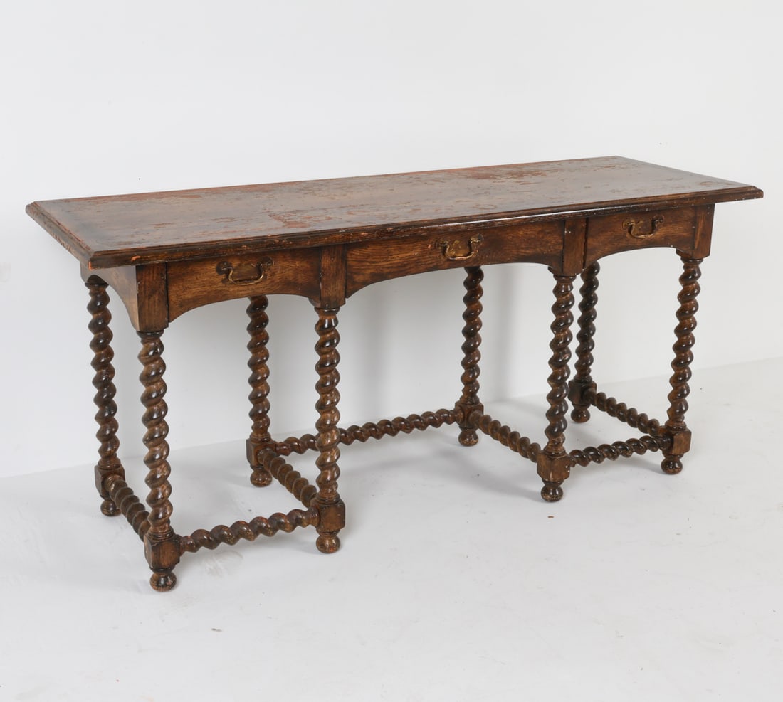 ANTIQUE OAK BARLEY TWIST CONSOLE TABLE (1 of 16)