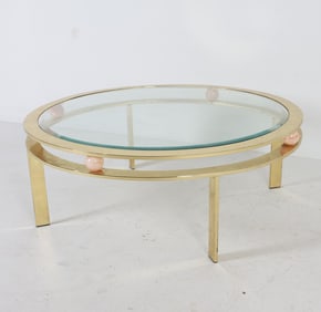 DIA BRASS & GLASS COFFEE TABLE