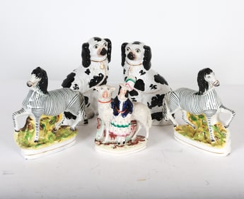 STAFFORDSHIRE CERAMIC GROUPING INCL.19TH C.