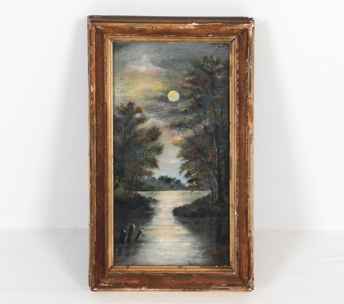 ANTIQUE O/C LANDSCAPE PAINTING (1 of 8)
