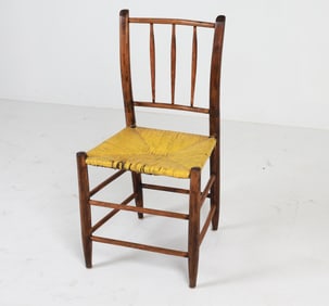 ANTIQUE 19TH C. COUNTRY SIDE CHAIR