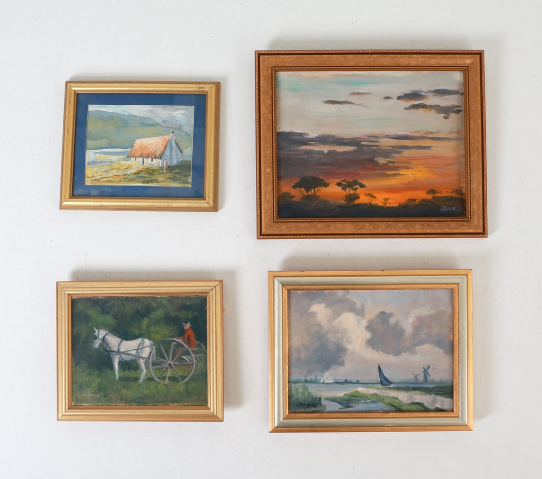 J. BOWE (20TH C.) OIL PAINTING GROUPING (1 of 6)