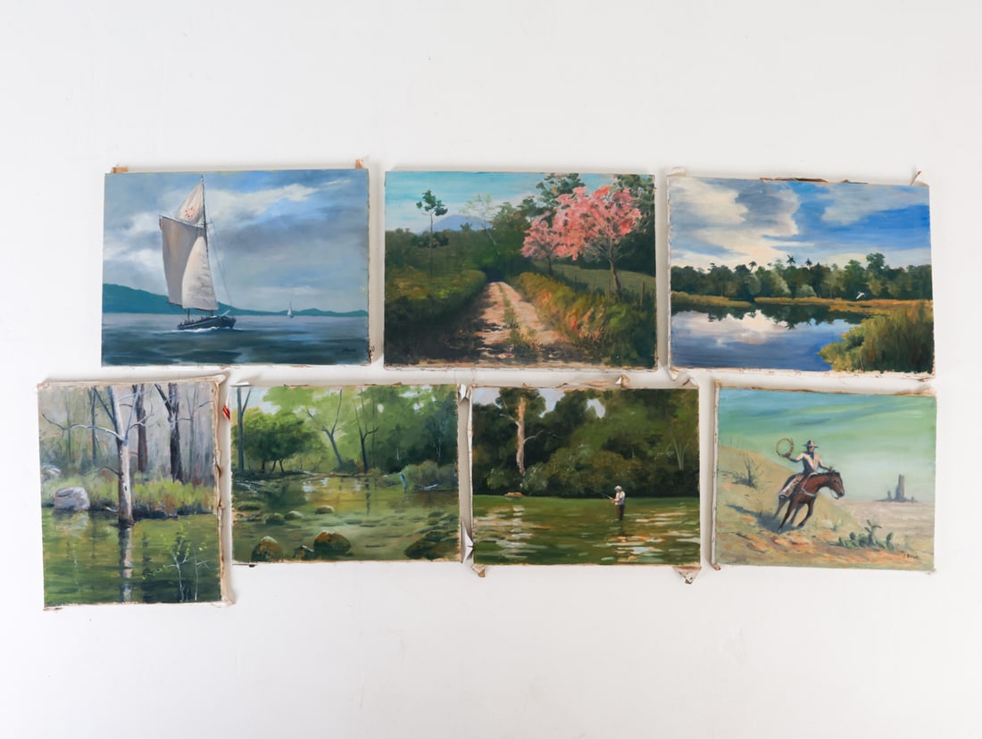 J. BOWE (20TH C.) LANDSCAPE O/C PAINTING GROUPING (1 of 12)