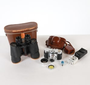 VINTAGE VOIGTLANDER CAMERA & BINOCULARS