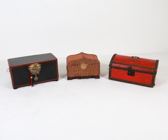 VINTAGE CHINESE LACQUERED WEDDING CHESTS
