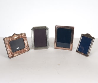 STERLING SILVER & PEWTER PICTURE FRAME GROUPING
