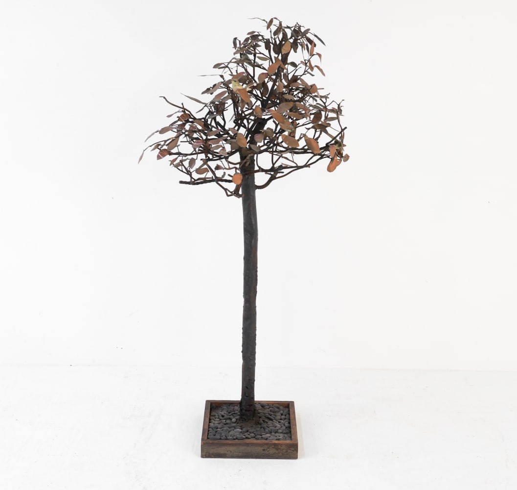 CHINESE ARTISAN COPPER TREE SCULPTURE C. 1970'S (1 of 13)