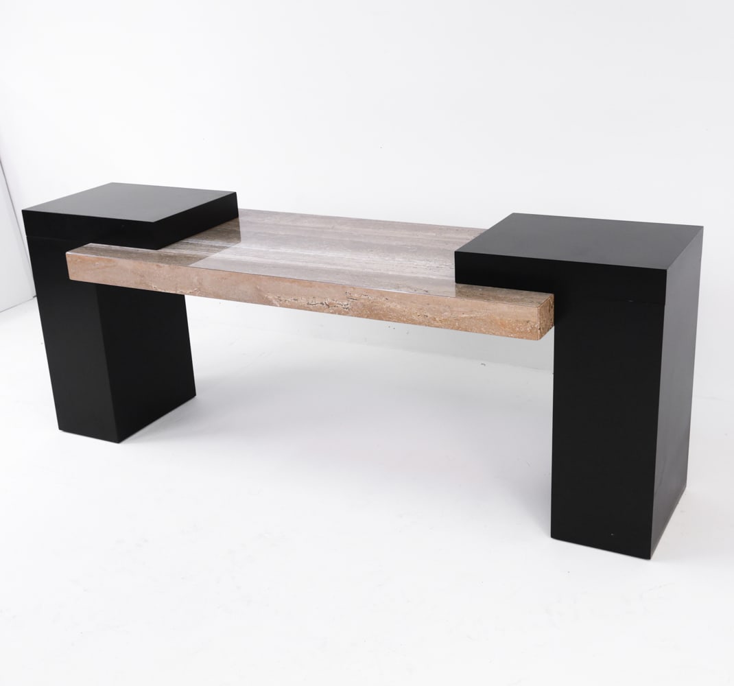 TRAVERTINE FLOATING CONSOLE TABLE (1 of 14)